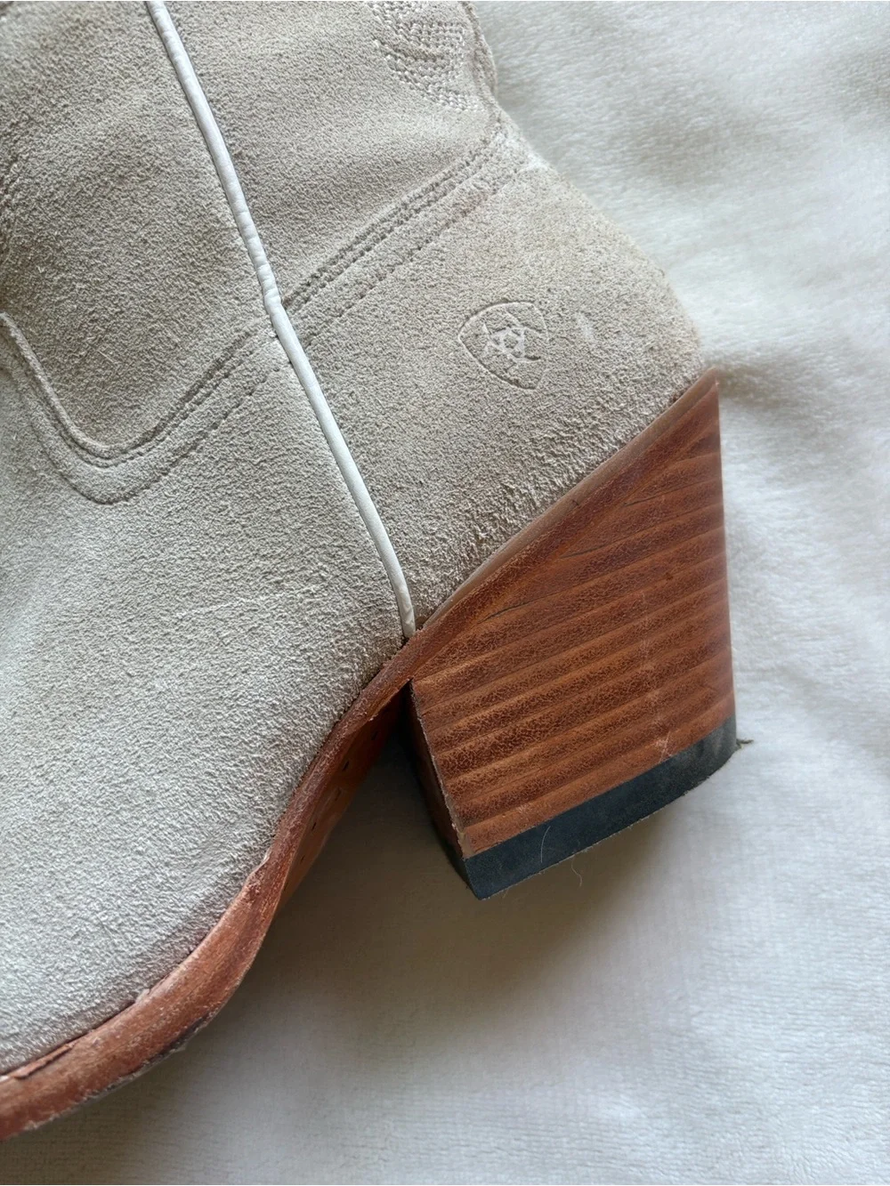Women's Ariat Beige Suede Western Knee-High Boots